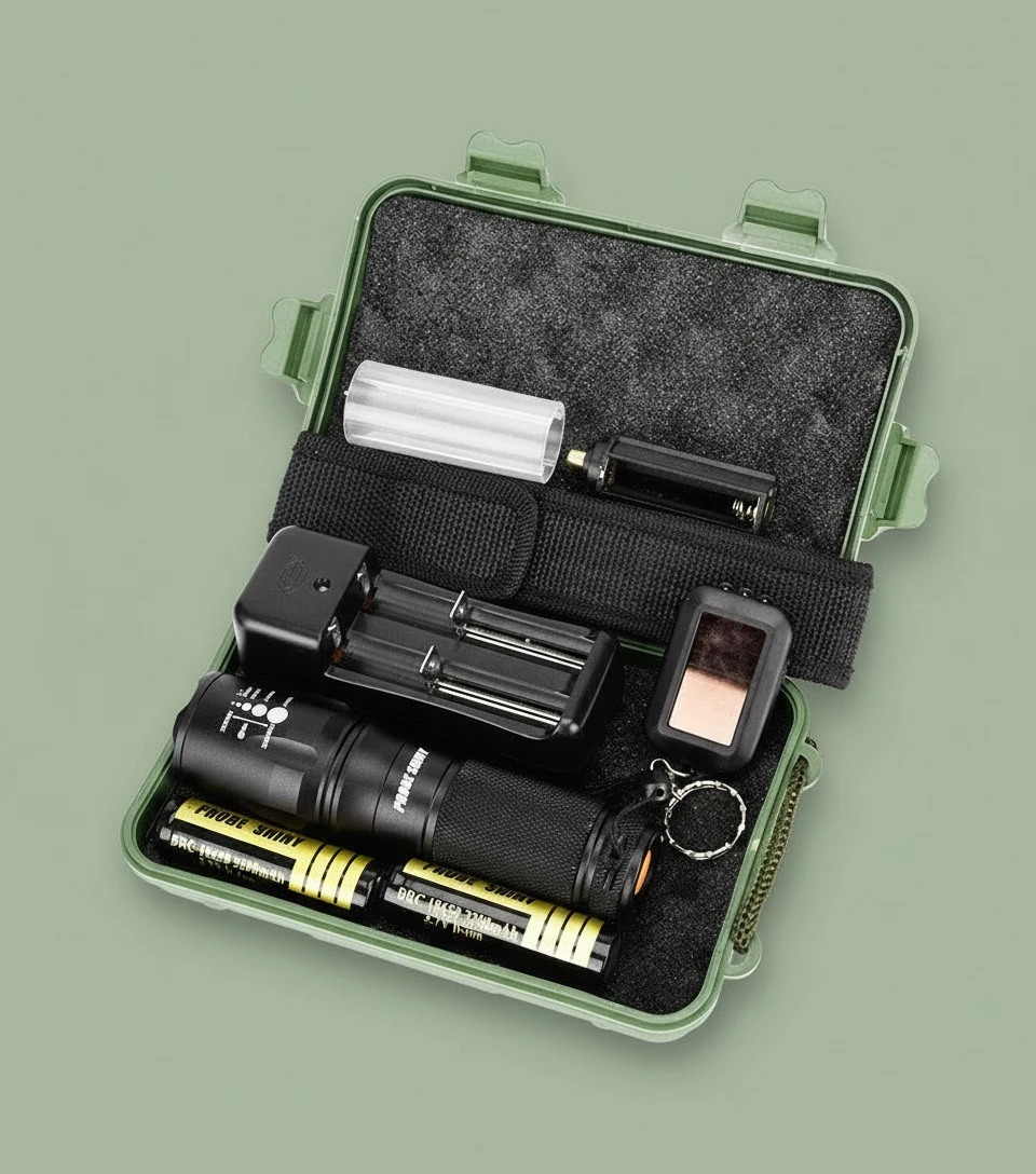 Super Bright Flashlight Set Super Bright High Lumen XML T6 LED Flashlights Portable Outdoor Wat