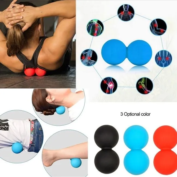 Silicone Elastic Yoga Massage Ball Rolls Back Trigger Point Therapy Mobility Tool (Yellow)