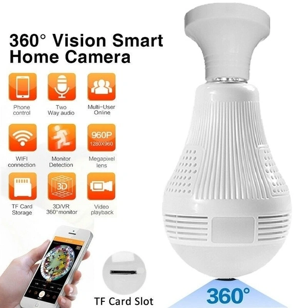 960P Wireless Wifi IP Camera Bulb E27 Lamp Motion Detection Night Vision