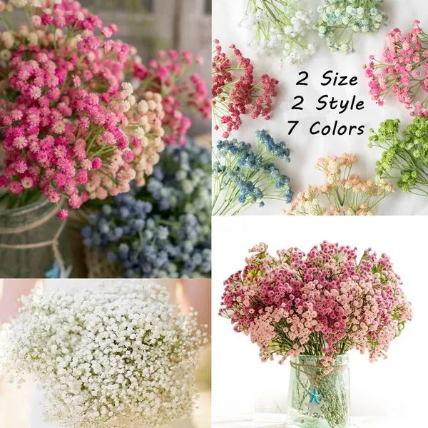 Artificial Gypsophila Lavender Magnolia Flower Wedding Party Bouquet Home Decor (Pink)