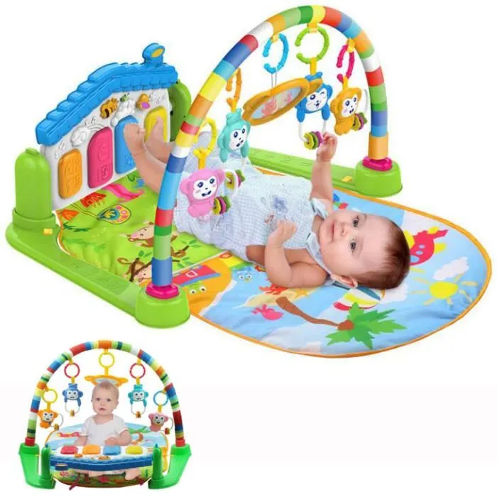 3 in 1 Baby Piano Play Mat Play Mat Music and Lights Green