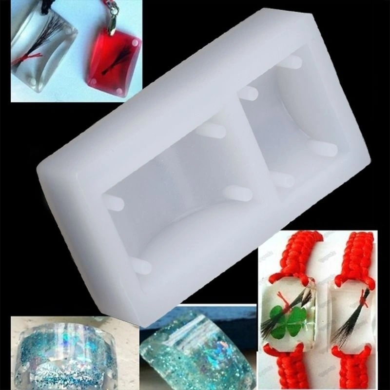 Rectangle Silicone DIY Mold Bracelet Pendant Jewellery Making Mold Resin Hole