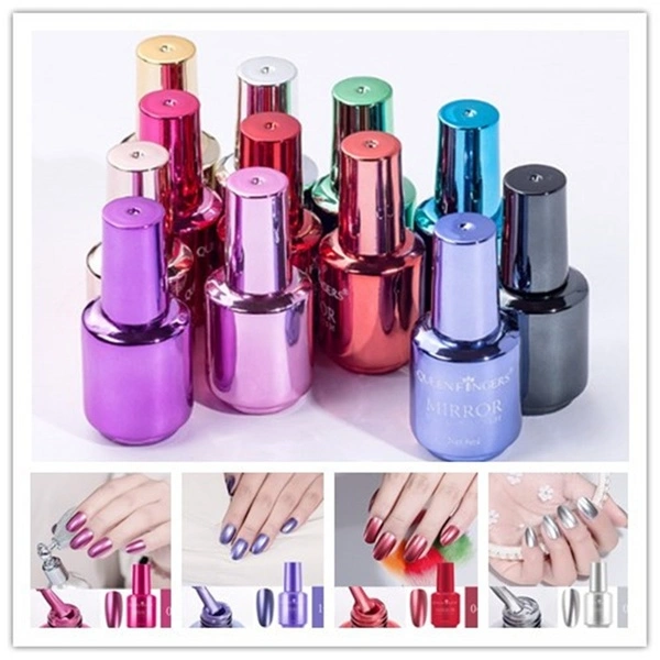 Fashion 12 Color Gorgeous Mirror Effect Nail Polish Magic Metal Paint Nail Polish (Silver)