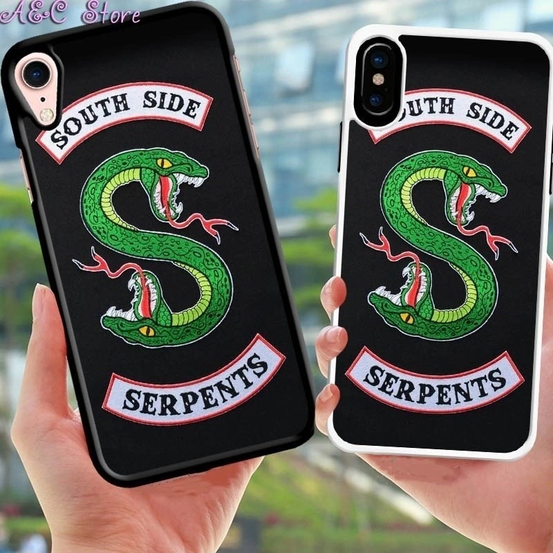 Riverdale South Side Serpents Phone Case Design Hard Phone Cover For Iphone X/XS (White)