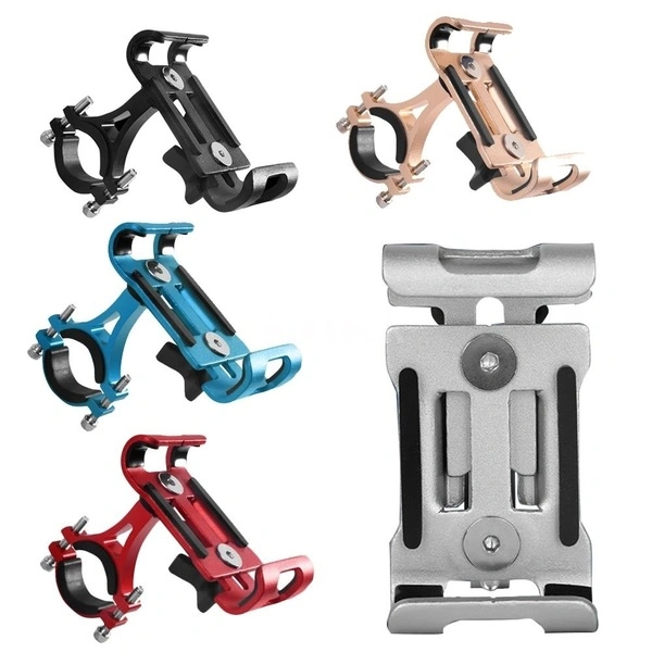 360° Adjustable Rotatable Mountain Bicycle Aluminum Alloy Phone Holder (Black 360° rotatable)