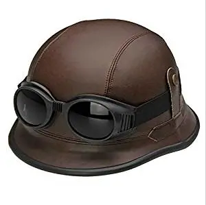 Motorcycle Helmet Retro Helmet Motorcycle Scooter Half Helmets (brown)