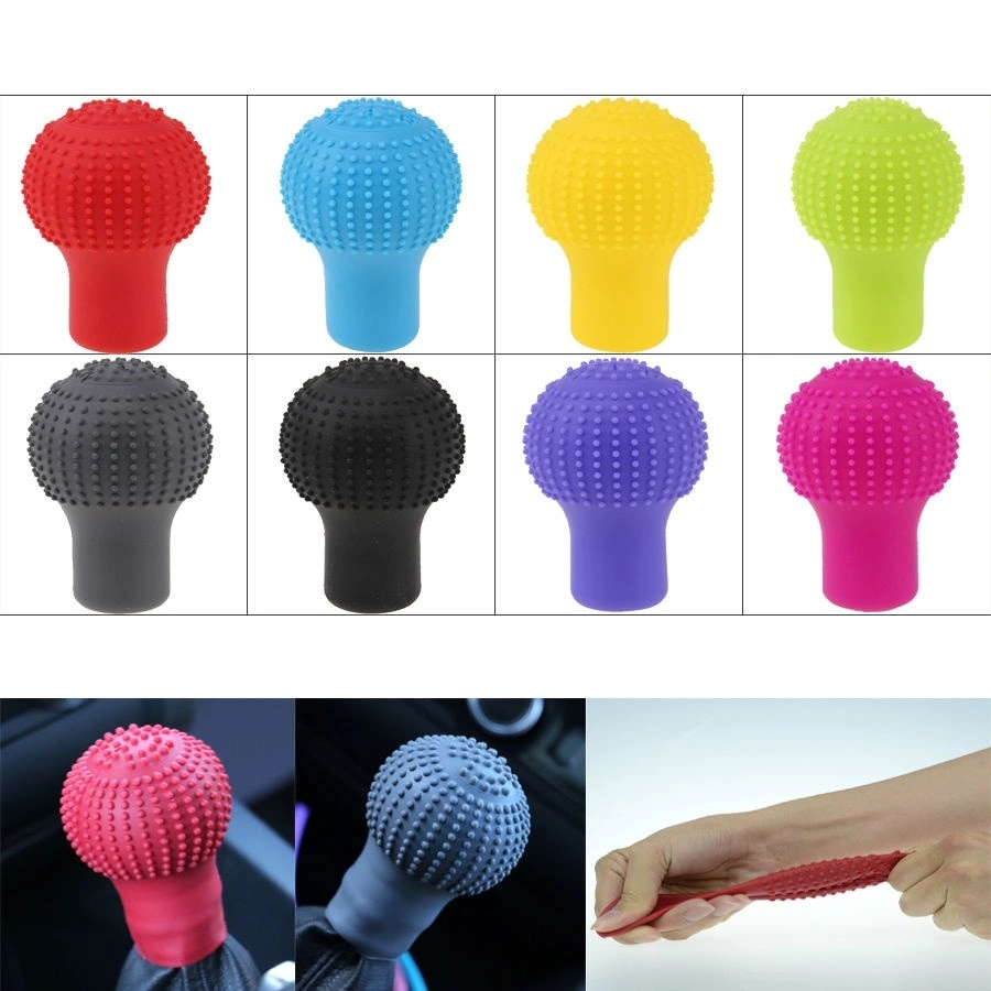 1Pcs Black Soft Bump Silicone Nonslip Car Shift Knob Gear Stick Cover Protector (Blue)