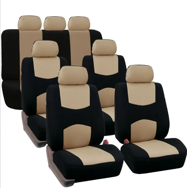 13 pcs  Universal Seat Covers for Car Full Car Seat Cover Car Cushion Case Cover (Beige)