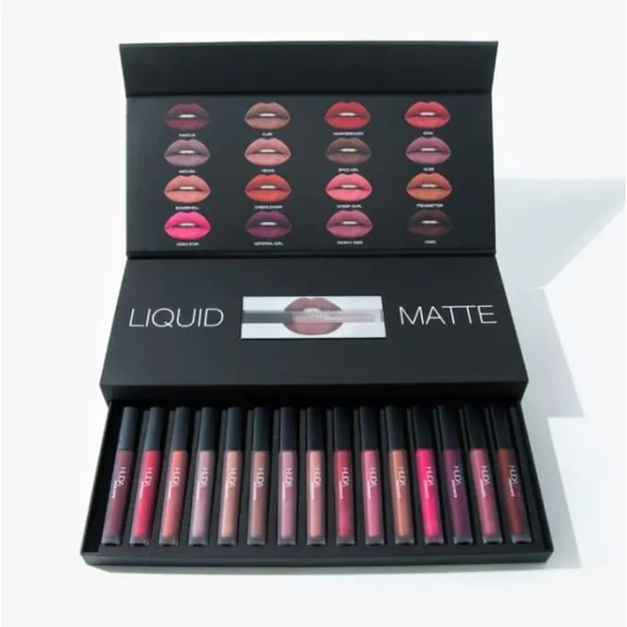 Hudabeauty 16pcs/set Christmas Kit Liquid Matte Lipsticks LIMITED EDITION