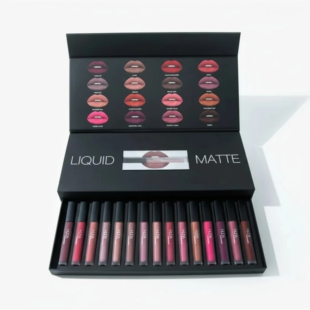 Hudabeauty 16pcs/set Christmas Kit Liquid Matte Lipsticks LIMITED EDITION