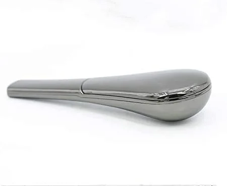 Tobacco Pipe Portable Spoon Tobacco Pipe Stainless Steel Herb Pipe Accessories (Black)
