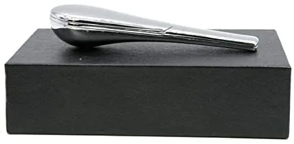 Tobacco Pipe Portable Spoon Tobacco Pipe Stainless Steel Herb Pipe Accessories (Black)