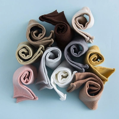 5 pair  Autumn curling tube baby socks solid color (Size :S)