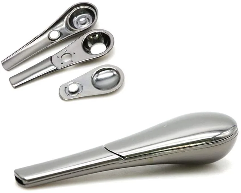 Tobacco pipe - Portable pipe for pipe, stainless steel pipe accessories (silver)