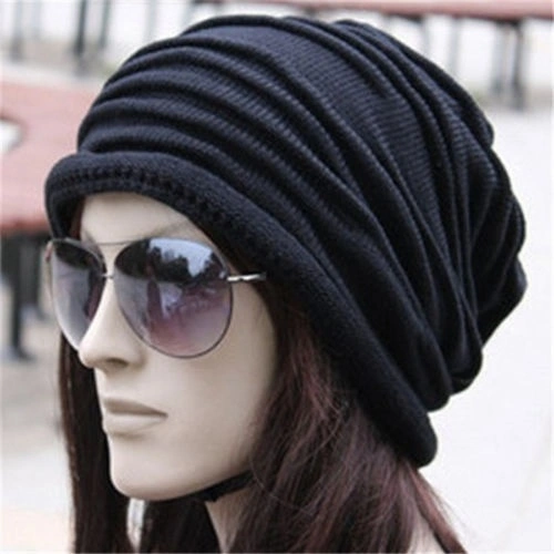 DREADLOCK SLOUCH WINTER BAGGY KNIT CROCHET BEANIE HAT SKI CAP (Grey)