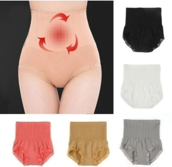 Breathable Women High Waist Slimming Tummy Underwear Shaping Panties Underpant (Nude)