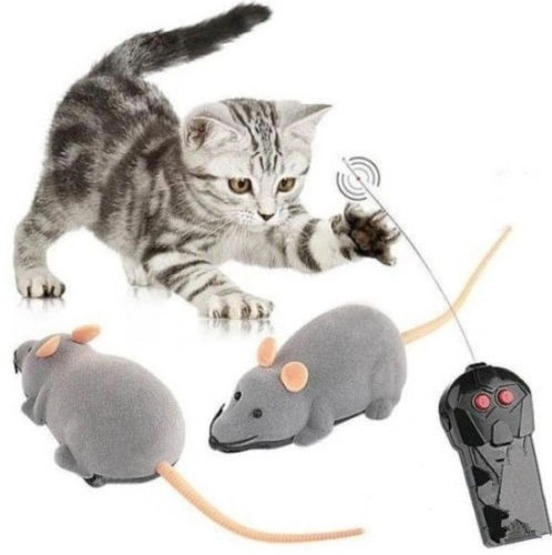 Remote Control RC Rat Mouse Wireless For Cat Dog Pet Toy Novelty Gift Funny (Brown)