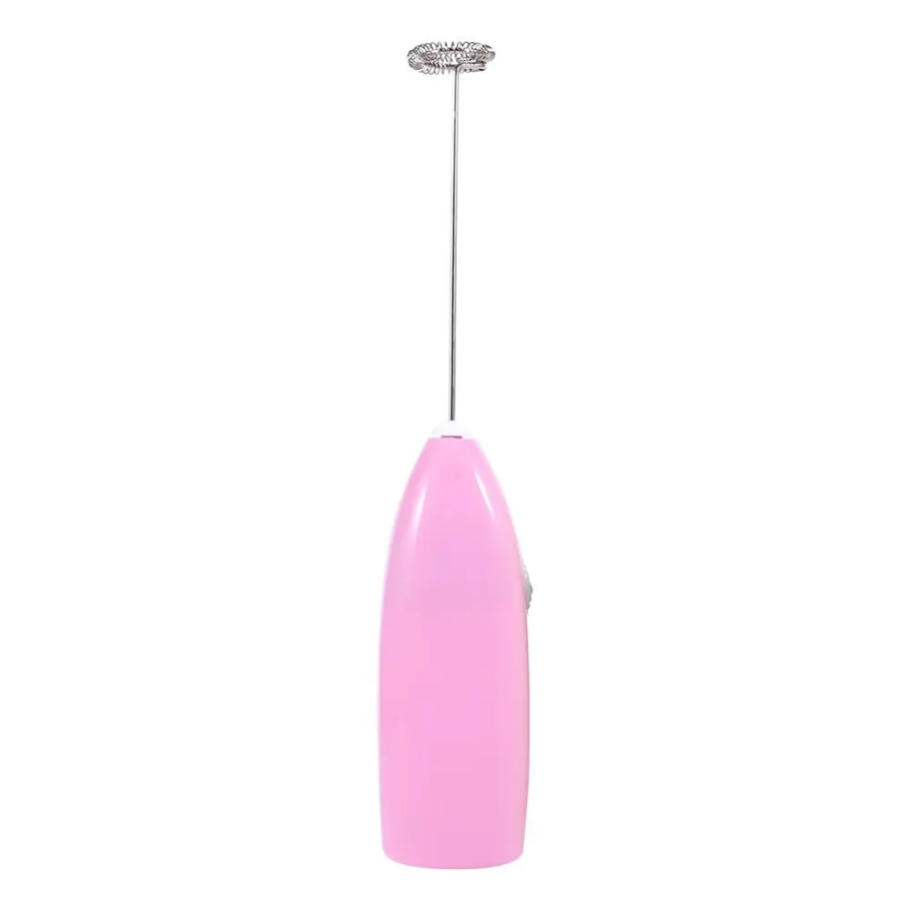 Kitchen Electric Handle Milk Foamer Coffee Drink Frother Eggbeater Whisk Stirrer Pink