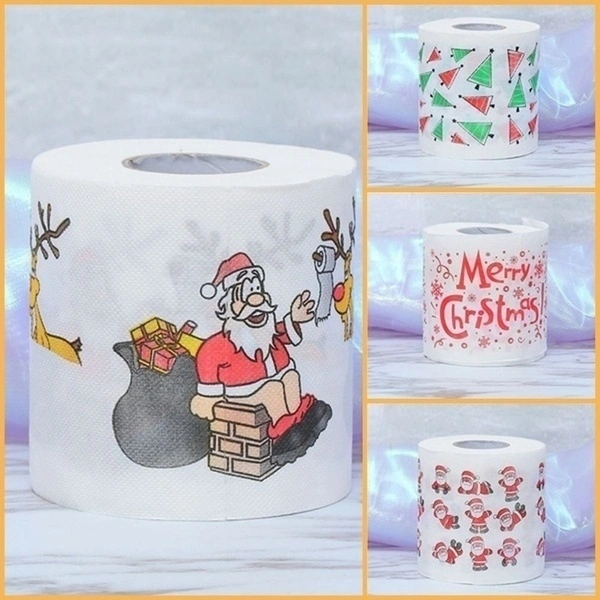 5 Types Home Santa Claus Bath Toilet Paper Christmas Supplies Xmas Decor Tissue Roll (#3)