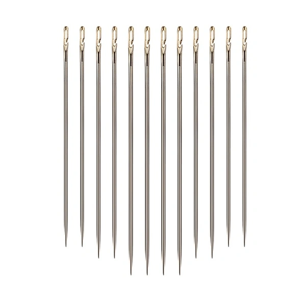 12Pcs/Set Household Sewing Tool Self-threading Needle For Blind & Old People (Silver)