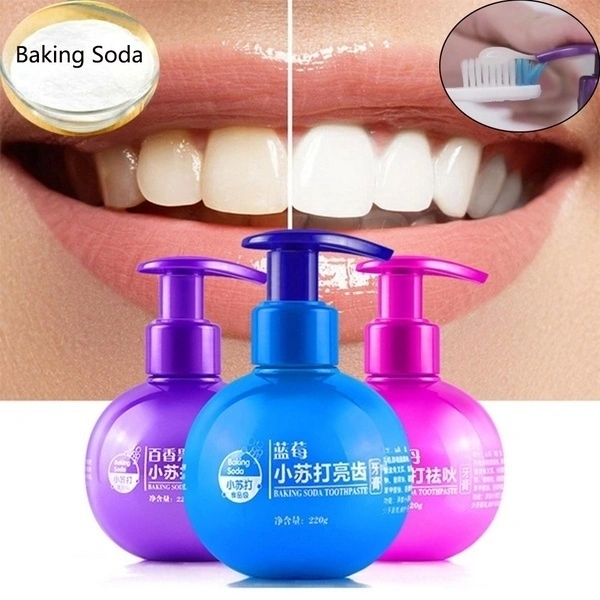 220g Baking Soda Toothpaste Stain Removal Whitening Toothpaste Fight Bleeding Gum (Blueberry)