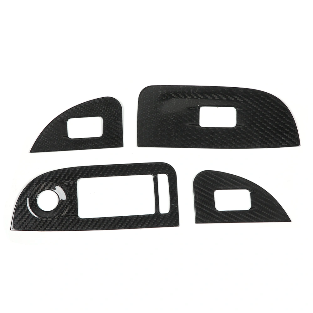 4pcs Carbon Fiber Window Lift Switch Panel Cover Trim Fits for Alfa Romeo Giulia 17-19