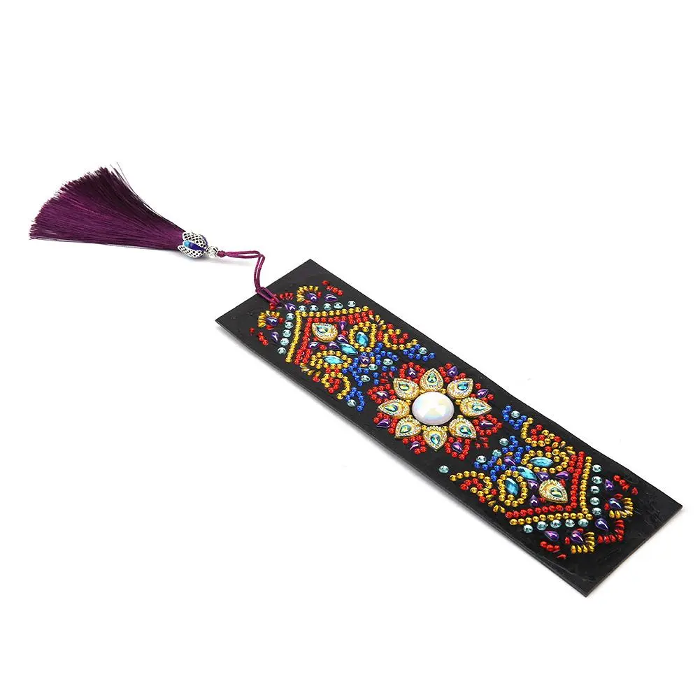 Flowers Pattern Diamond Painting Tassel Bookmark for DIY Gift Book Decoration