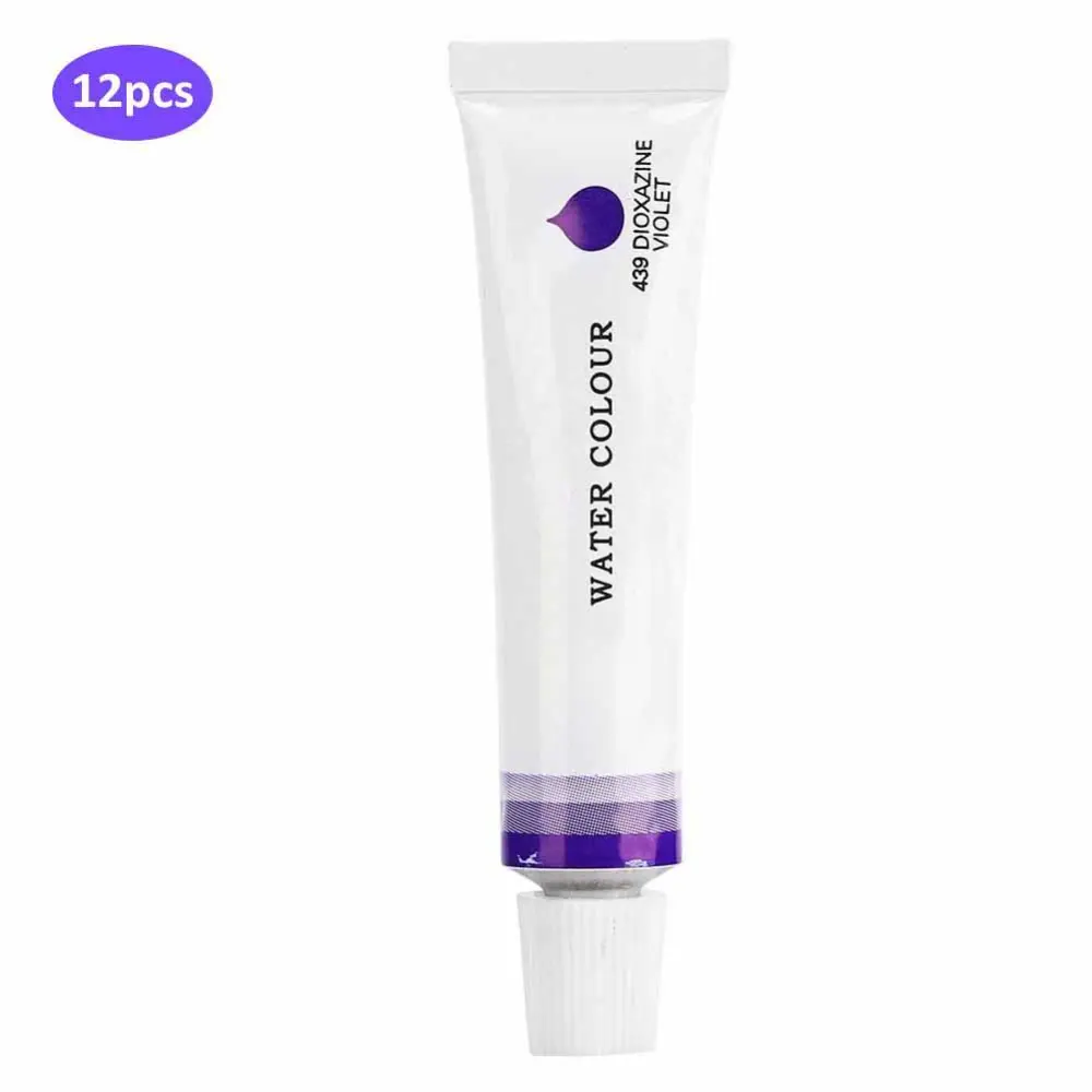 12pcs Purple Watercolor Paint Paste Pigment Ink Aluminium Tube 12ML Practicing Drawing Art Supplies