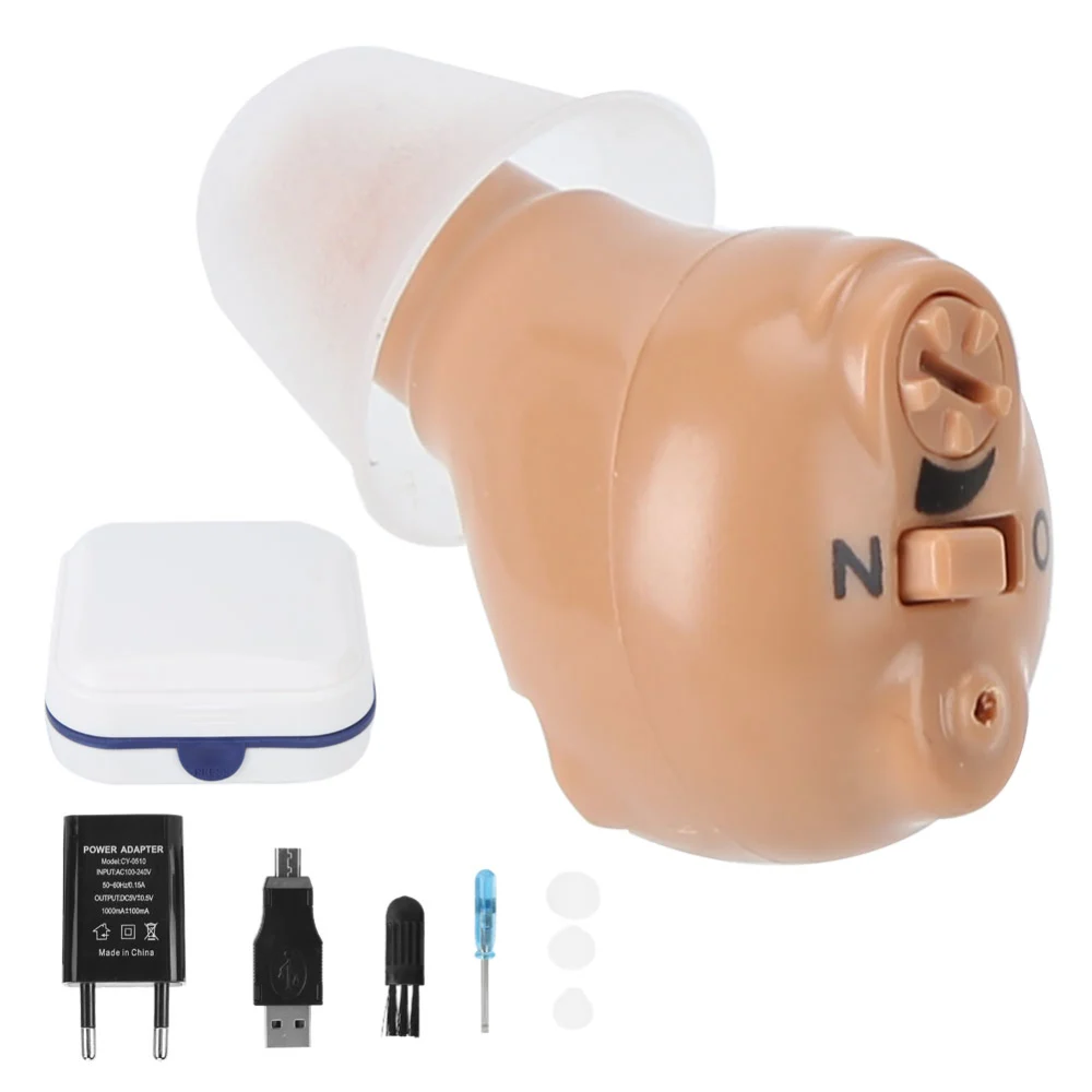 In Ear Type Hearing Aid Concealed Ear Amplifier Hearing Enhancement Tool EU Plug 100-240V