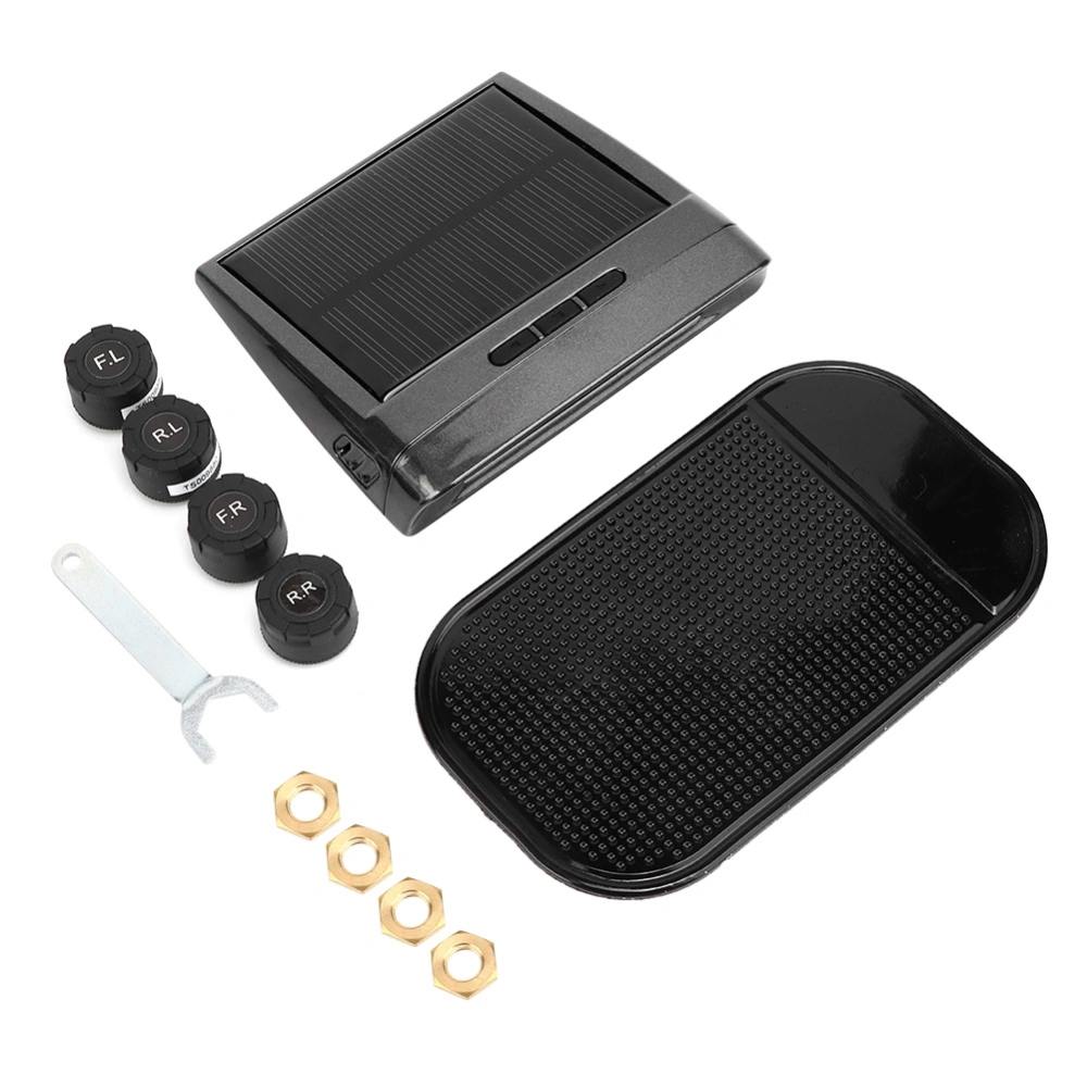 Universal Car Solar Energy TPMS Tire Pressure Monitoring System Kit with 4 External Sensor