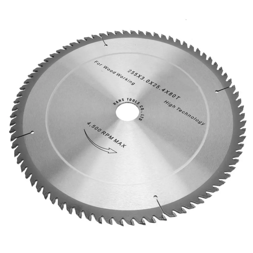 Woodworking Saw Blade 80T Cemented Carbide for Table Saw Angle Grinder 255x25.4x3mm