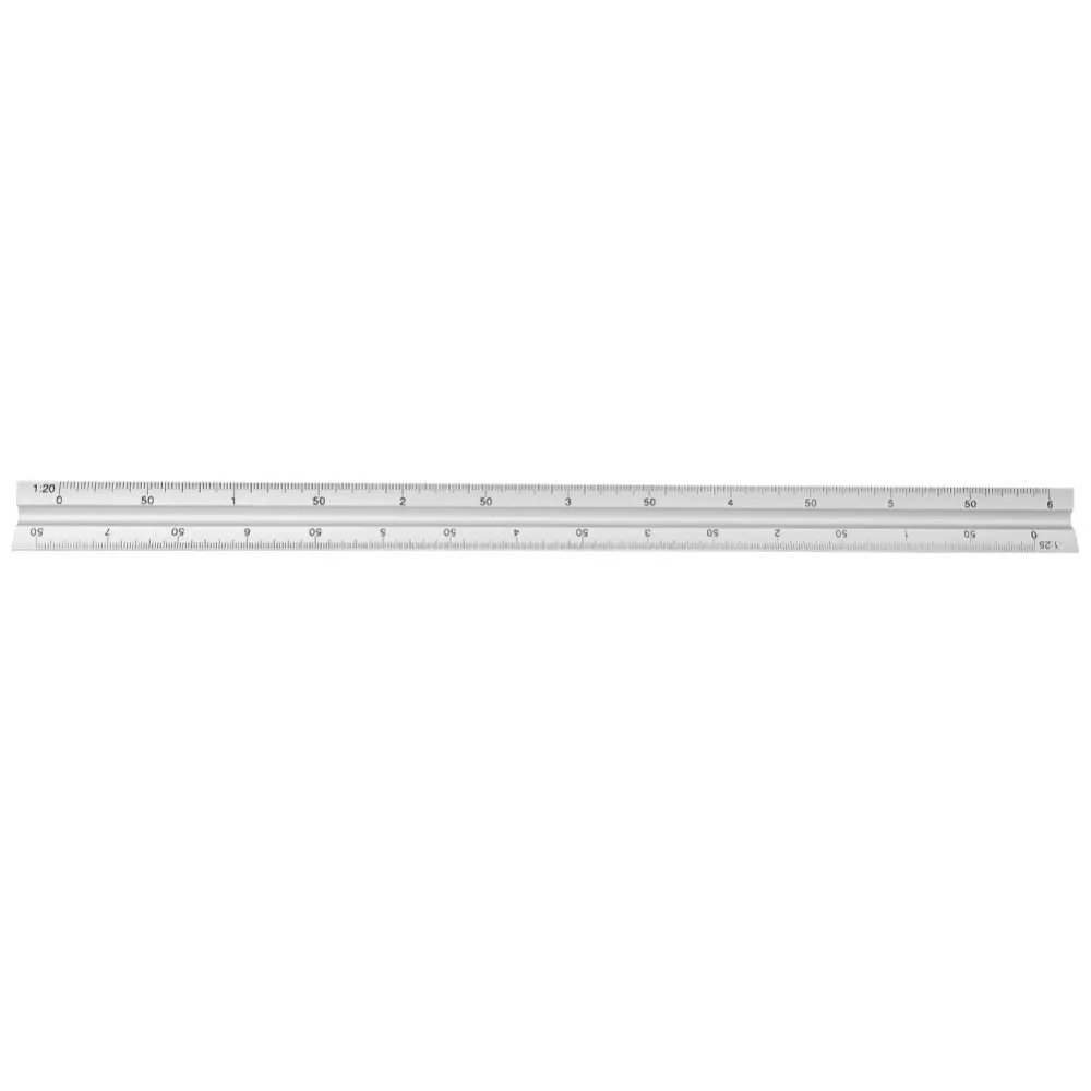 30cm Triangular Scale Ruler Aluminum Alloy Multifunctional Engineering Measuring Ruler