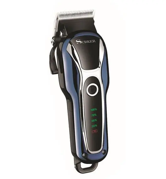 Professional Turbocharged Rechargeable Hair Clipper Electric Hair Trimmer for Men Cutter blue