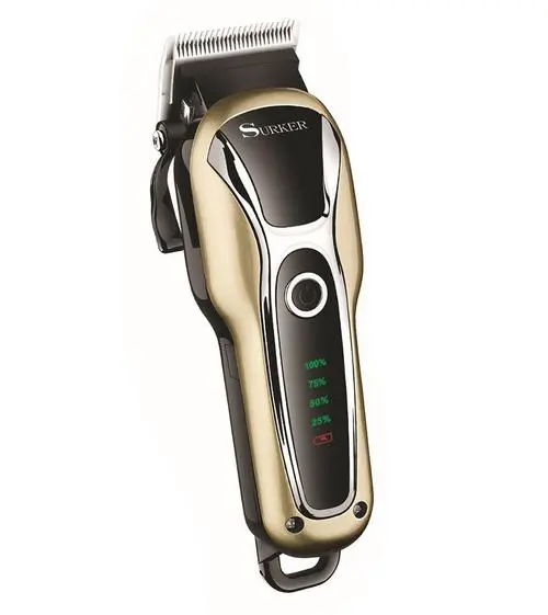 Professional Turbocharged Rechargeable Hair Clipper Electric Hair Trimmer for Men Cutter Golden