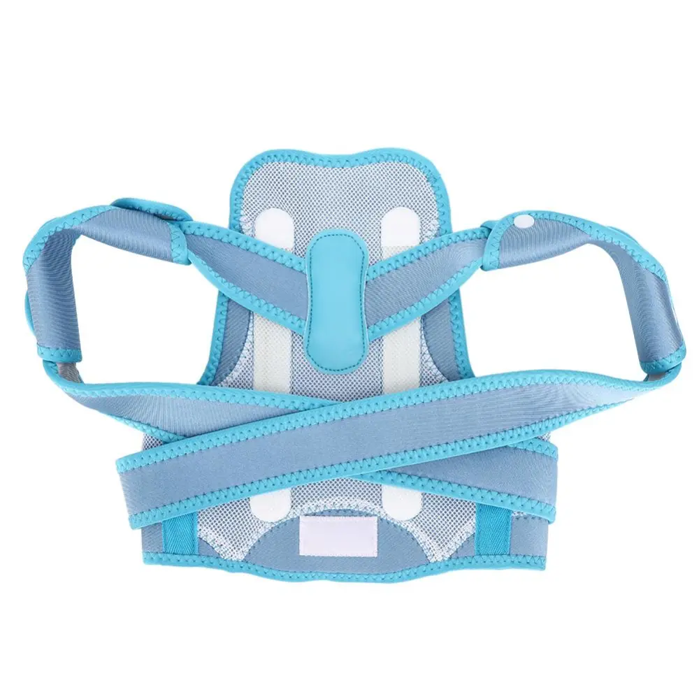 Children Posture Corrector Brace Back Spine Support Belt Hunchback Correction Belt Blue (M)