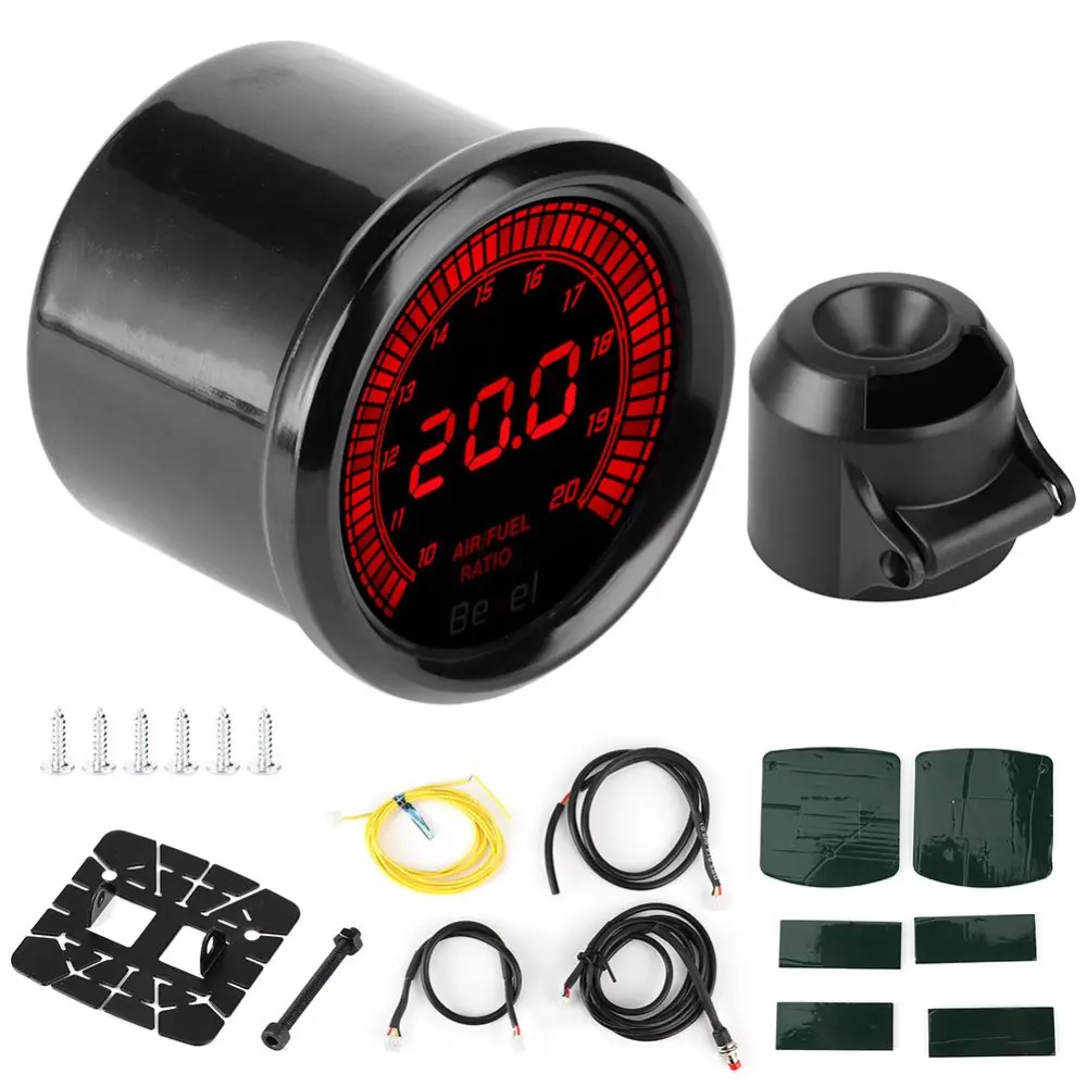 52mm Black 7 Color Pointer Air/Fuel Ratio Gauge Auto Car Instrument Accessory