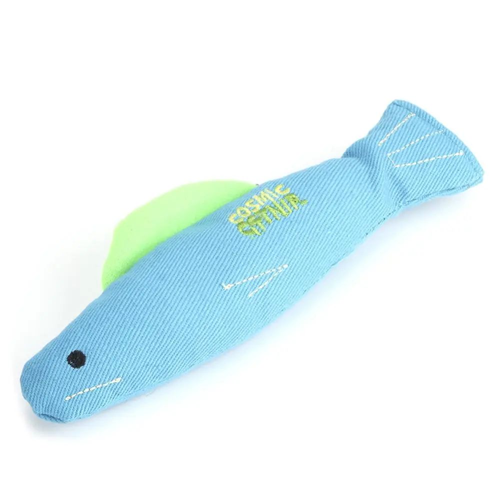 Canvas Pet Cat Simulation Cute Shape Catnip Teeth Cleaning Grinding Funny Training Interactive Toy(Sea Fish )