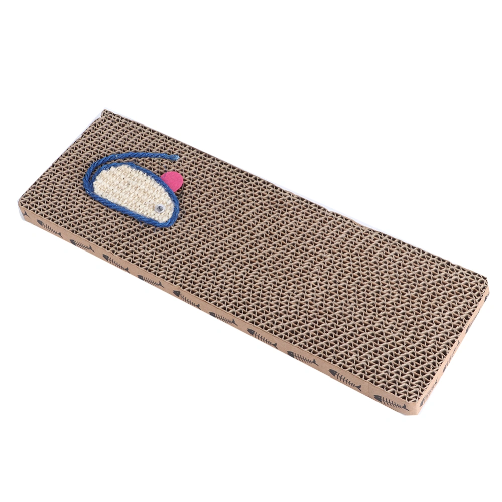 Pet Cat Eco-friendly Corrugated Paper Scratching Board Mat Toy Grinding Claws with Pattern(Corrugated color large)