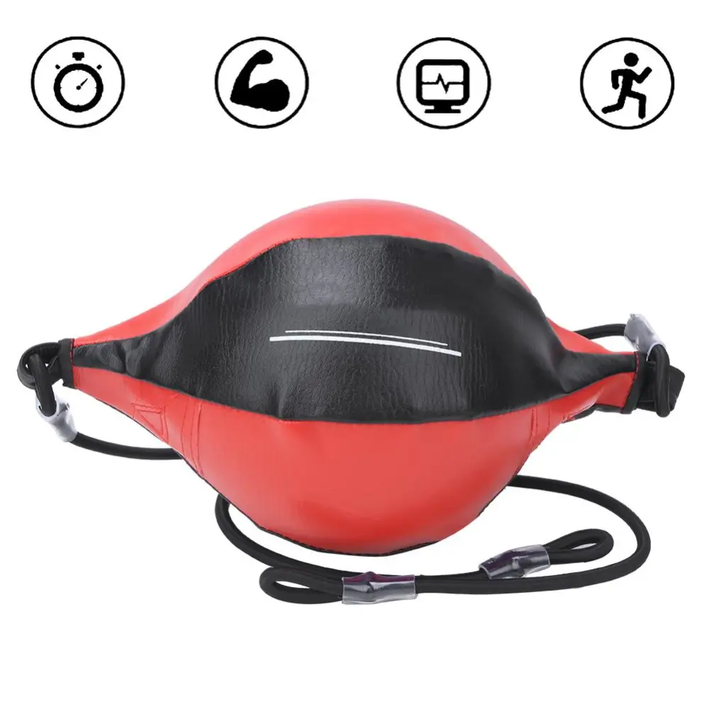 Double End Inflatable Hanging Boxing Speed Rebound Ball Punching Training Equipment(black red )