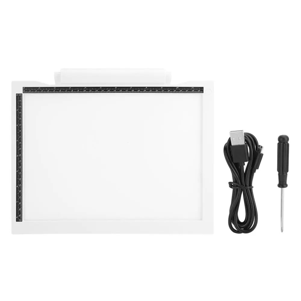 A4 LED Copy Board Stepless Dimming Tracing Light Box for Drawing Animation Sketching USB/Battery Powered(White )