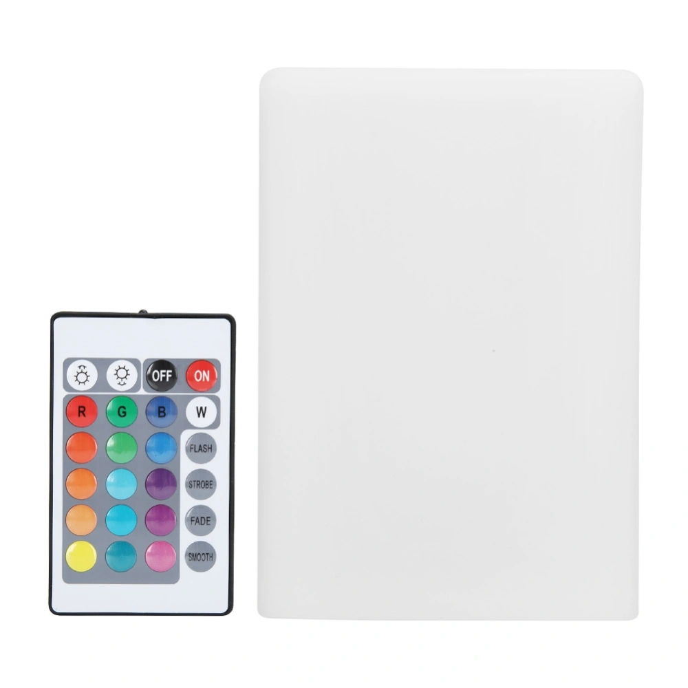 LED Desk Light Colorful Square Table Lamp with 24 Key Remote Control for Bedroom Bedside(Square Battery Type )