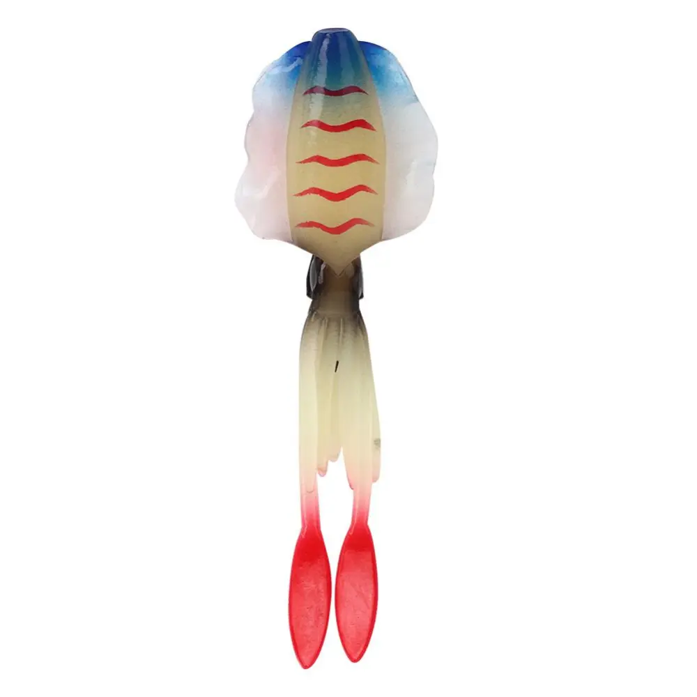 PVC Artificial Simulation Soft Squid Jig Shape Luminous Lure Fish Bait Fishing Tackle(F )