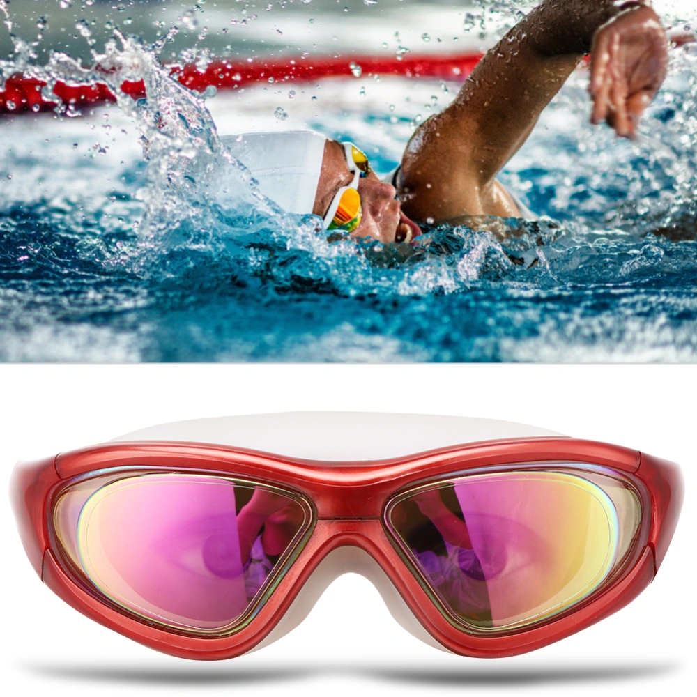 Adults Free Size Electroplating Swimming Surfing Glasses Gliding Sailboat Drifting Sports Swim Goggles(Electroplating Red Free Size)