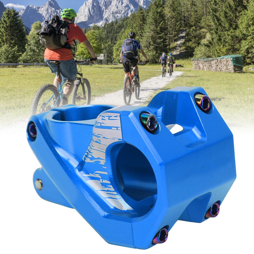Aluminium Alloy Ultralight Hollow Bicycle Short Handlebar Stem Bike Cycling Accessory(Blue )