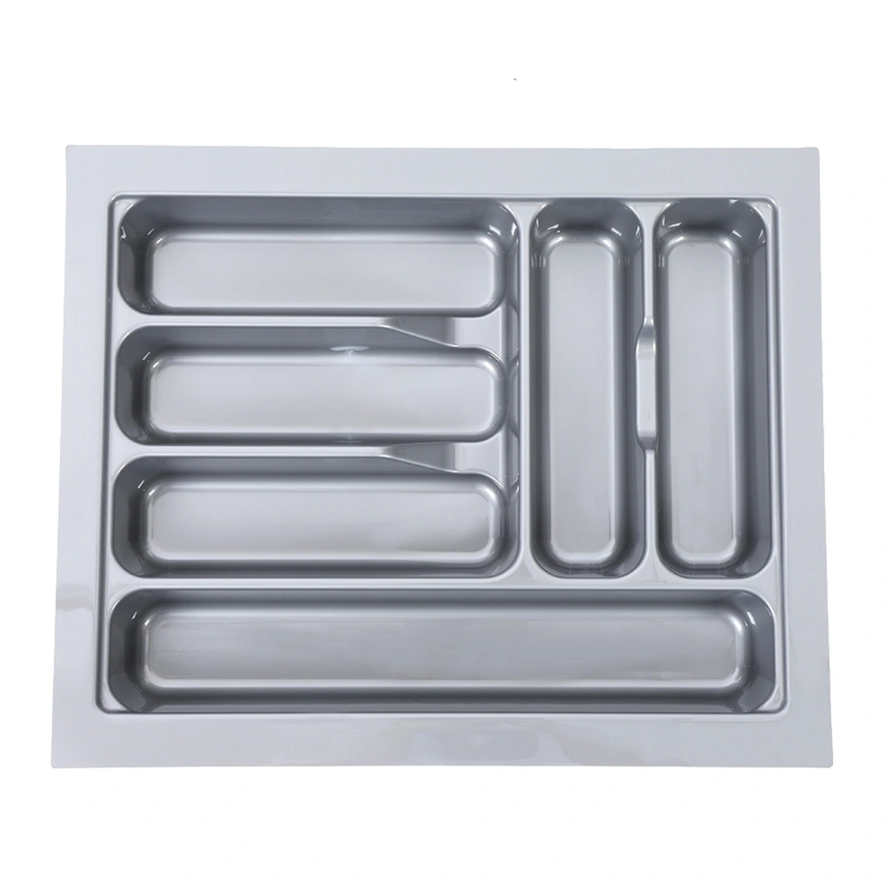 400mm Cutlery Trays Insert Knives and Forks Storage Drawer Organizer for Kitchen Home(Grey)