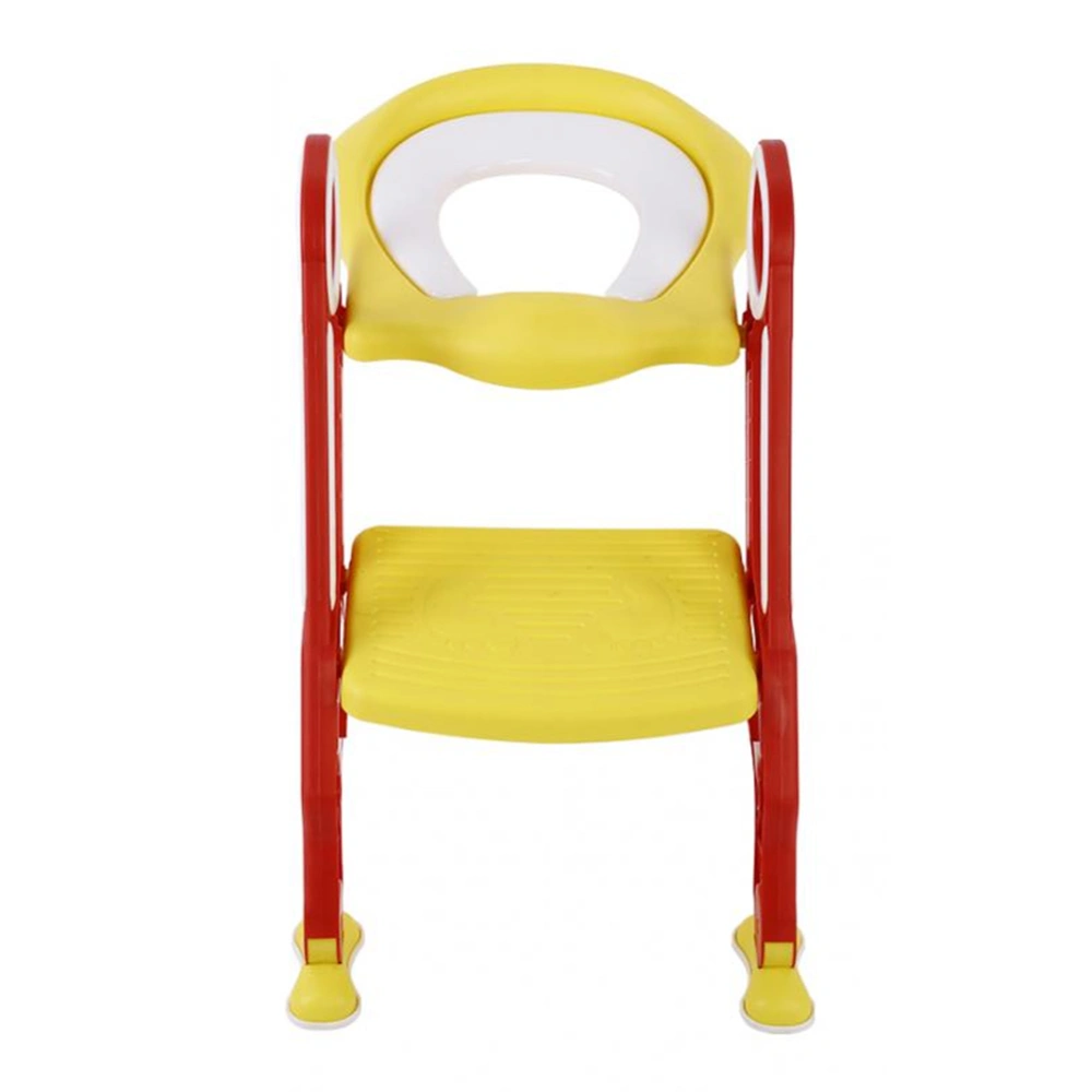 Baby Toddler Hard Toilet Chair Ladder Adjustable Safety Potty Training Seat (Red + Yellow)