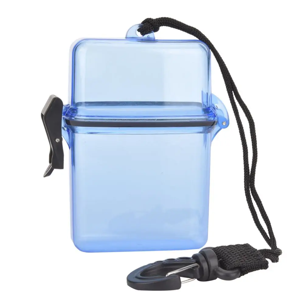 Plastic Transparent Underwater Diving Sealing Box with Rope Hook for Surfing Canoe Kayak(Transparent Blue )