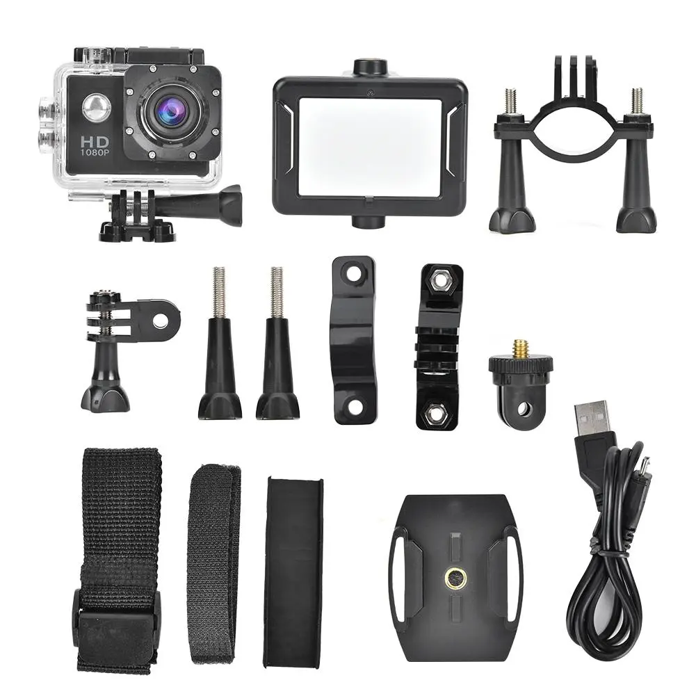 A7 ABS Black Outdoor HD-1080P Full High Definition Waterproof Video Action Camera Diving Sports Camcorder