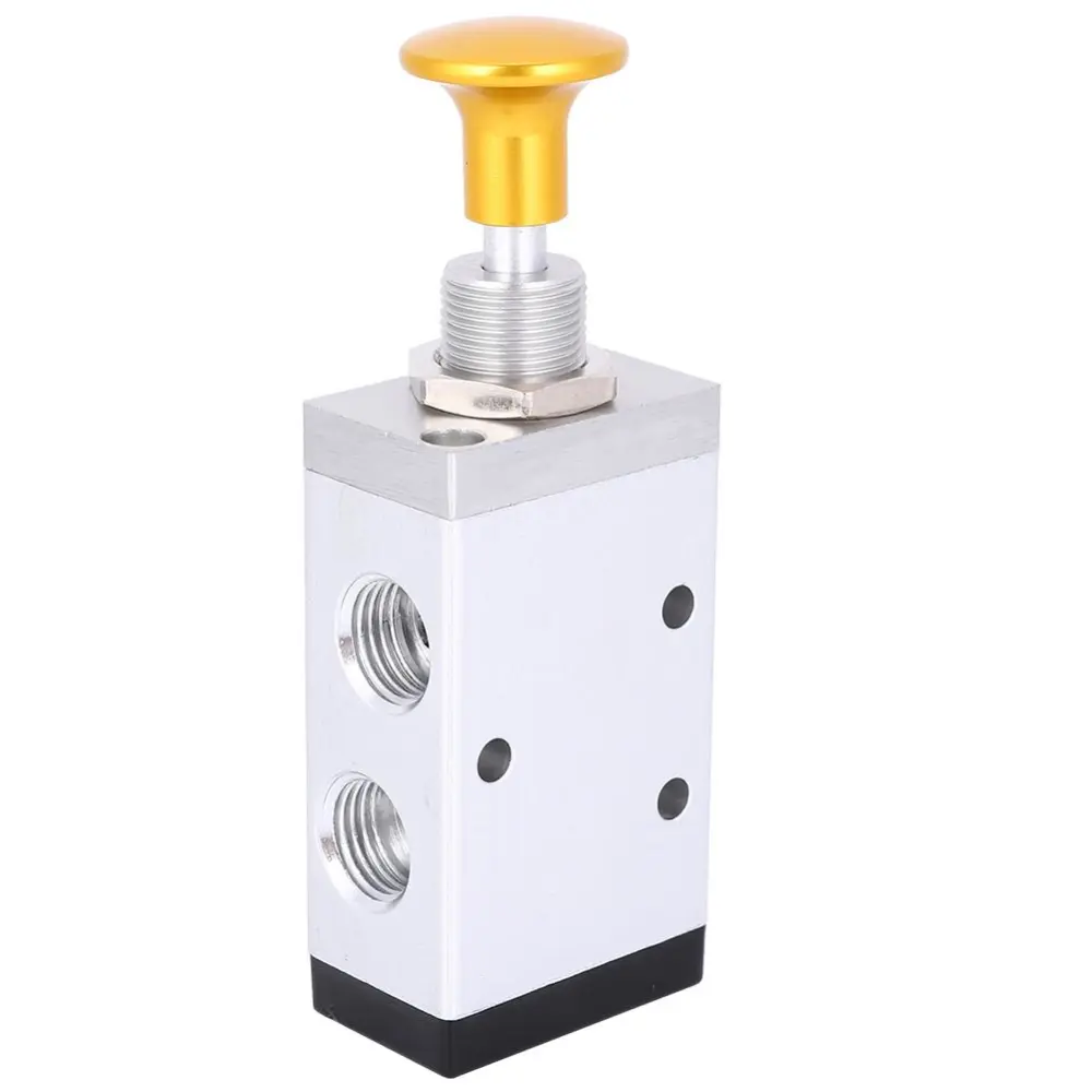 Air Valve Two-Position Three-Way Hand Valve Aluminum Alloy Pneumatic Tool G1/8 Inch 3R210-08