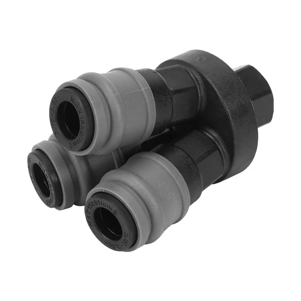 2PCs Plastic Steel Quick Connector C-Type Round Three-Way Quick Screwing Connectors Pneumatic Tool